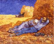 Vincent Van Gogh Noon : Rest from Work France oil painting artist